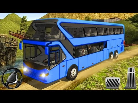 Uphill off-road Bus Driving Simulator #14 Green School Bus Driving - New Android Gameplay