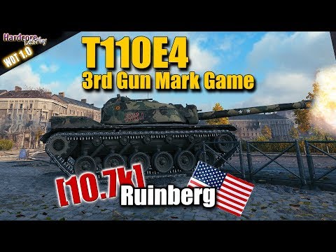 WoT: T110E4, 3rd MoE (Gun Mark) game on Ruinberg, WORLD OF TANKS