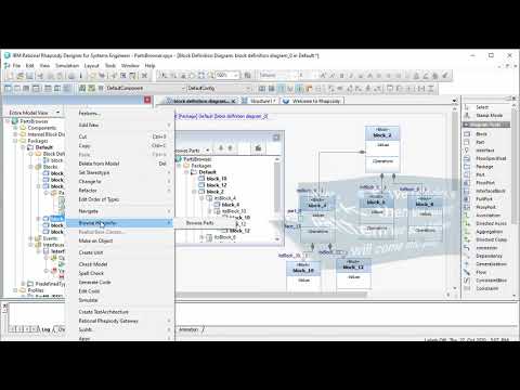 IBM Engineering Rhapsody Tip #86 - The Parts Browser (a SysML profile feature) (Intermediate)