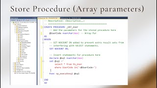 SQL Server  - Store Procedure with Array Parameters
