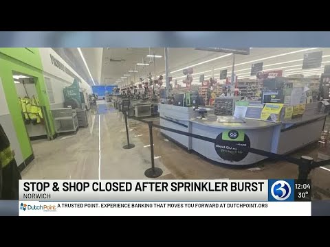 PHOTOS: Burst sprinkler douses Stop & Shop in Norwich