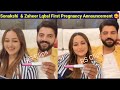 Pregnant Sonakshi Sinha Flaunting Her Big Bady Bump With Husband Zaheer Iqbal On Eld Party