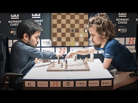 Magnus vince la folle partita di scacchi blitz contro Hikaru al Norway Chess!