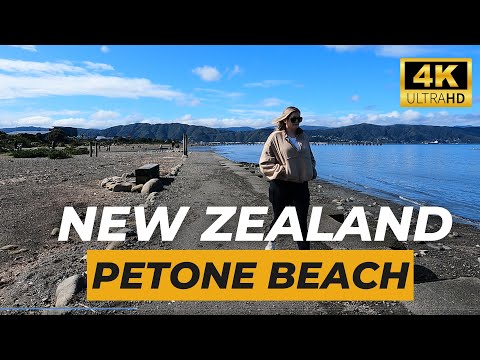 4k 🔴Walking Tour  Petone Beach - New Zealand
