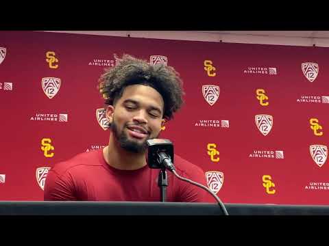 Postgame after USC beats Notre Dame: Lincoln Riley, Caleb Williams and Calen Bullock