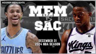 Memphis Grizzlies vs Sacramento Kings Full Game Highlights | Dec 31 | 2024 NBA Season