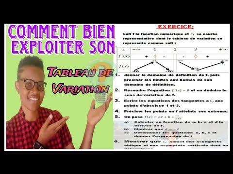 ÉTUDE D'UNE FONCTION À PARTIR DE SON  TABLEAU DE VARIATION 💎
