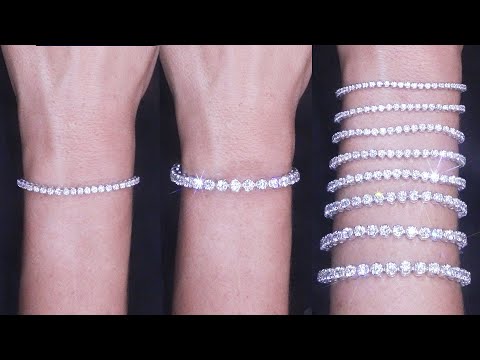 Diamond Tennis Bracelet Size Comparison With Prices! 5 Carat vs. 3 Ct, 10, 8, 7, 4, 2, 1 & Tutorial