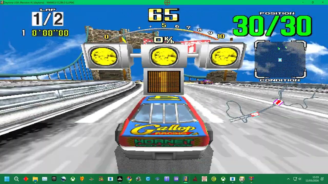DAYTONA USA REVISION A - ALL TRACKS 1-3 NORMAL MODE -  MAME 286 - SEGAS MODEL 2