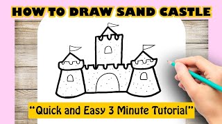 How to Draw Sand Castle | Sand Castle Easy Drawing