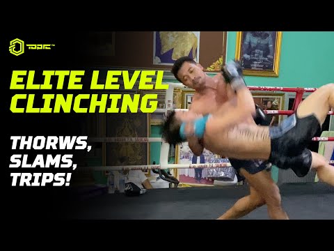 Clinching in Thailand At PK Saenchai Muay Thai Gym