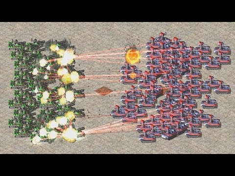 Apocalypse vs Prism Tank - Same Cost Battle: Red Alert 2