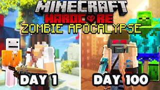 I Survived 100 days In A Zombie Apocalypse In Hardcore Minecraft... Here's What Happened..