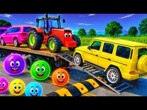 Flatbed Truck McQueen   Transportation with Truck   Pothole vs Car #74   BeamNG Drive