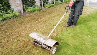 Stihl KM 130 and MF attachment. Dethatcher