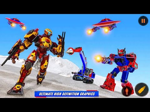 Snow Excavator Vehicles Construction  Robot Transform Game 2021 - Android Gameplay