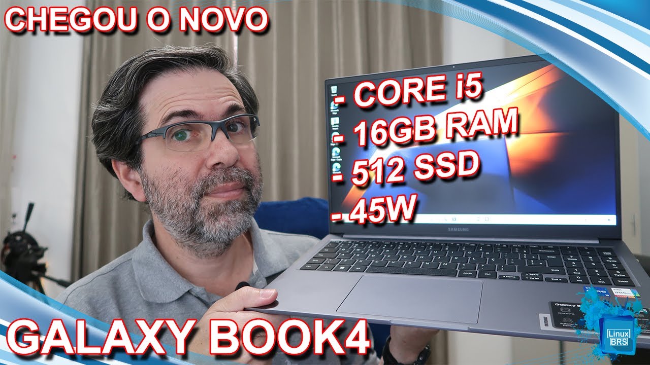 Chegou o novo Samsung Galaxy Book4 - Unboxing e primeiras impressões | Core i5 | 16GB RAM | 512 SSD