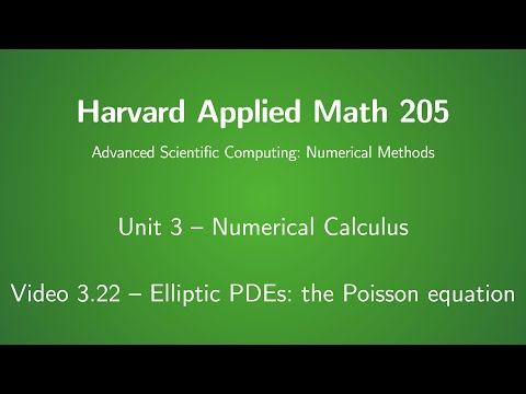 Harvard AM205 video 3.22 - Elliptic PDEs: the Poisson equation