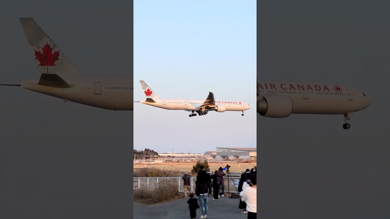 画面に収まらないほと長いエアカナダの777-300ER / ACA3 C-FIVS RJAA 16R 1627 260118