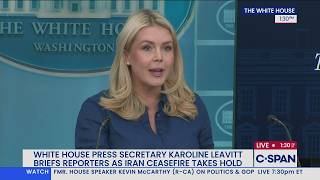 White House Press Briefing After Iran Ceasefire Announcement