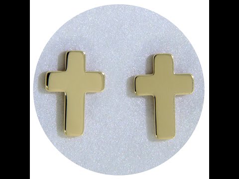 Cercei Stud Aur Galben 14k - Cruciulite - Speranta si Lumina