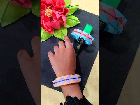 Beautiful origami diy bracelet making | #paperbracelet #bracelet #easycraft #simplecraft #cutecraft