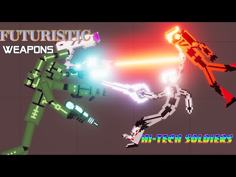 Hi-tech Soldiers vs Futuristic Weapons Experimenting - People Playground 1.21.3