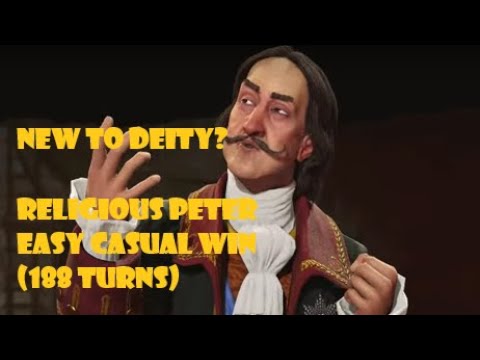Civ 6 -Easy Deity Strat for Casuals- Religious Victory Peter (Nov 2020 Heroes & Legends 188 Turns)