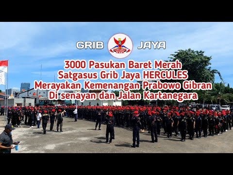 3000 Satgassus Grib Jaya HERCULES Rayakan Kemenangan Prabowo Gibran