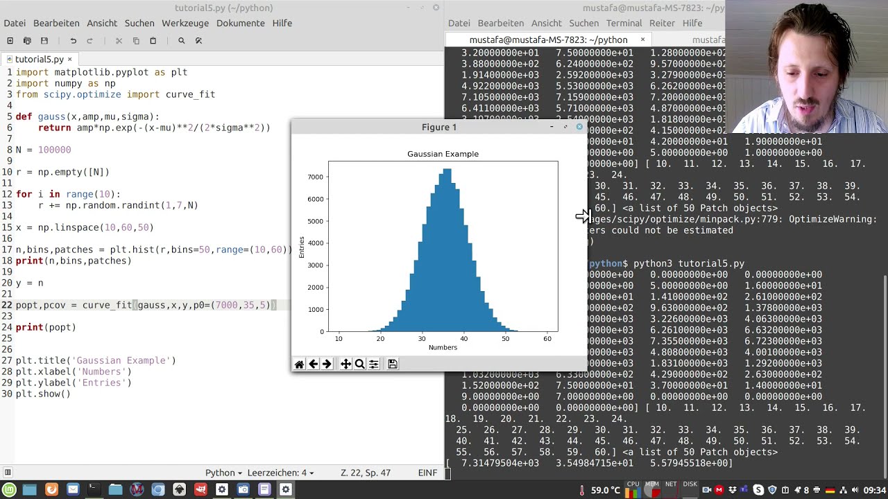 Matplotlib Tutorial 5: Gaussian Distribution & Fitting