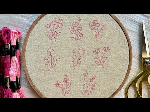 8 STUNNING FLORAL STITCHES!! VERY EASY Hand Embroidery Flowers 🌷Embroidery tutorial for Beginners