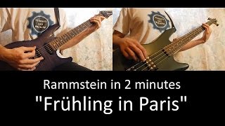 32) Rammstein - Frühling in Paris (guitar & bass cover + tab | lesson HD) [IN 2 MINUTES]