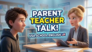 USA School English 🇺🇸 | Parent Teacher Meeting Conversation Practice