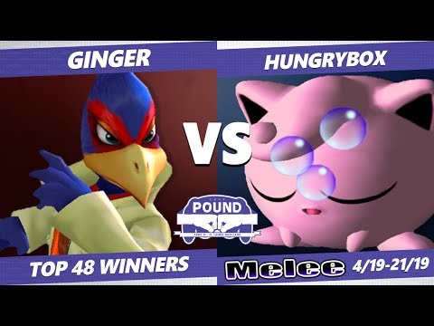 Pound 2019 SSBM -  Ginger (Falco) VS Liquid Hungrybox (Jigglypuff) Smash Melee Top 48 Winners