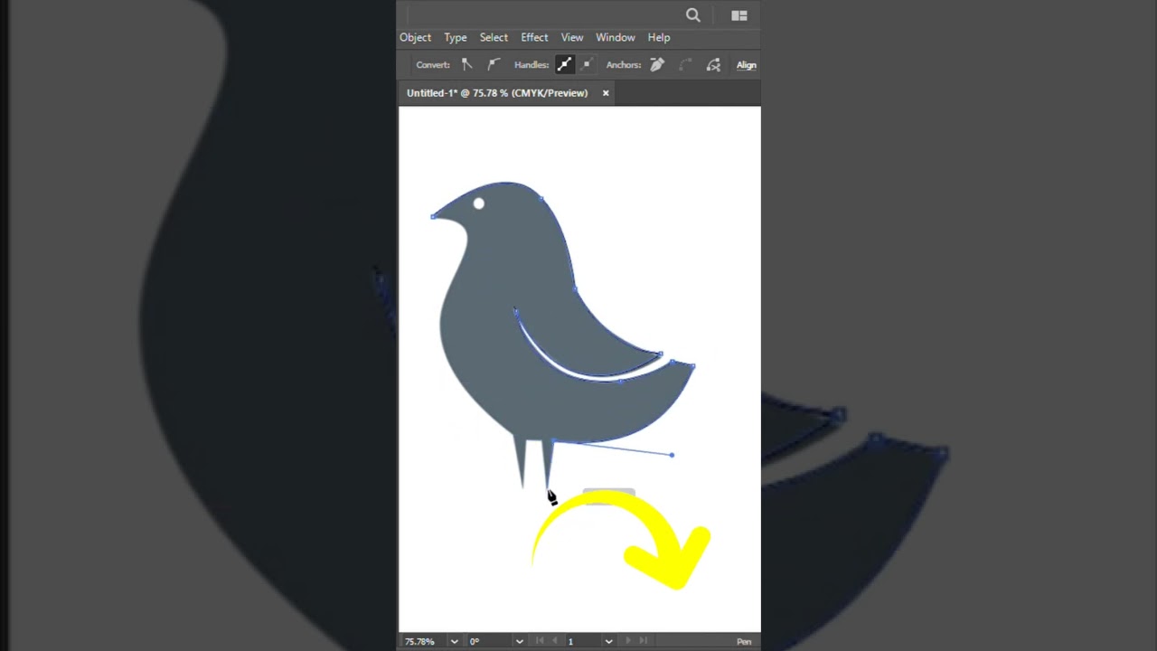Bird shape logo by pentool #illustratortutorial #pentool #logodesign