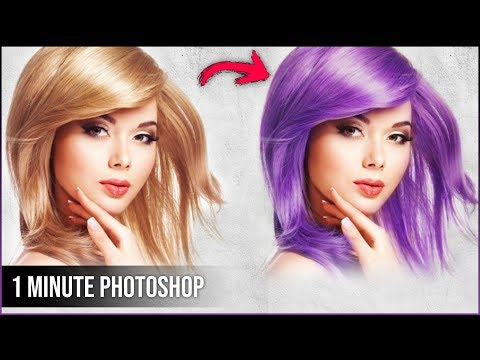 How to Change Hair Color in 1 Minute Photoshop | 1-Minute Photoshop