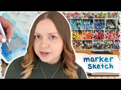 Sketching With Markers in the New House! Studio Vlog