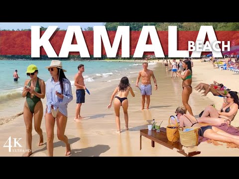 【4K 】 Phuket 2023 Kamala Beach - Having Fun on the Beach! Walking Tour, Thailand 🇹🇭