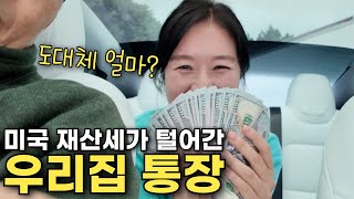 미국 재산세 때문에 통장이 텅장이 됐습니다..그런데 마지막에 울컥했어요