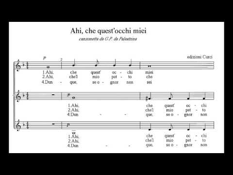 Ahi! Che quest'occhi miei (Madrigale) - G. P. da Palestrina