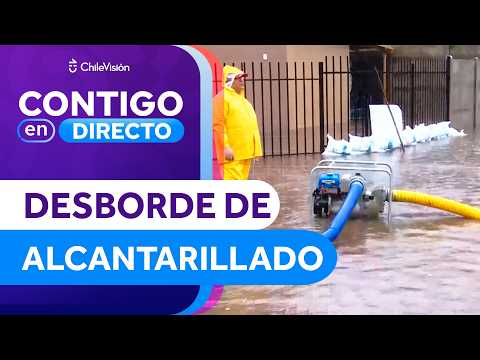 ALCANTARILLADO SE DESBORDÓ e inundó las calles de Talagante - Contigo en Directo