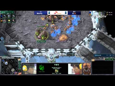 [0429] Bbyong(CJ) vs S2(SKT) TvZ 5SET  Korhal Floating Island - Stracraft 2,esportstv,SPL