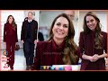 Catherine Stuns In Burgundy Suit & Cartier Earrings Reveal Poignant Hidden Meaning At Hospital Visit