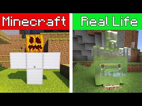 Minecraft vs Real life | Realistic minecraft | Realistic Golem | Realistic water  | Realistic hole