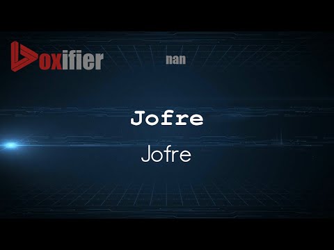 How to Pronounce Jofre (Jofre) in nan - Voxifier.com