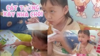 Cat Tuong eats black bean noodles and drinks coffee in a hut with her mother