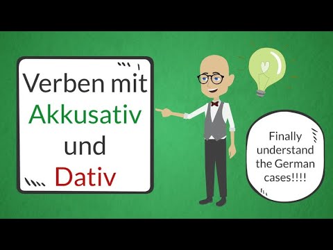 Deutsch lernen / Learn German  A2 - Verben im Akkusativ und Dativ - The German cases in under 8 min.