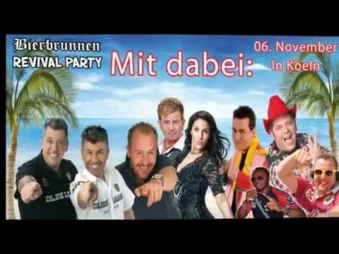 DeeJay Matze macht Werbung für die Bierbrunnen Party in Köln