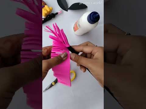 How to make Paper Flower at home || DIY paper Flower trick || Paper Crafts #shorts