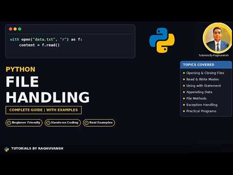 Python Tutorial 8 File Handling In Python Read Write Append Files